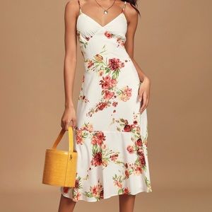 Sweetheart spaghetti strap floral dress